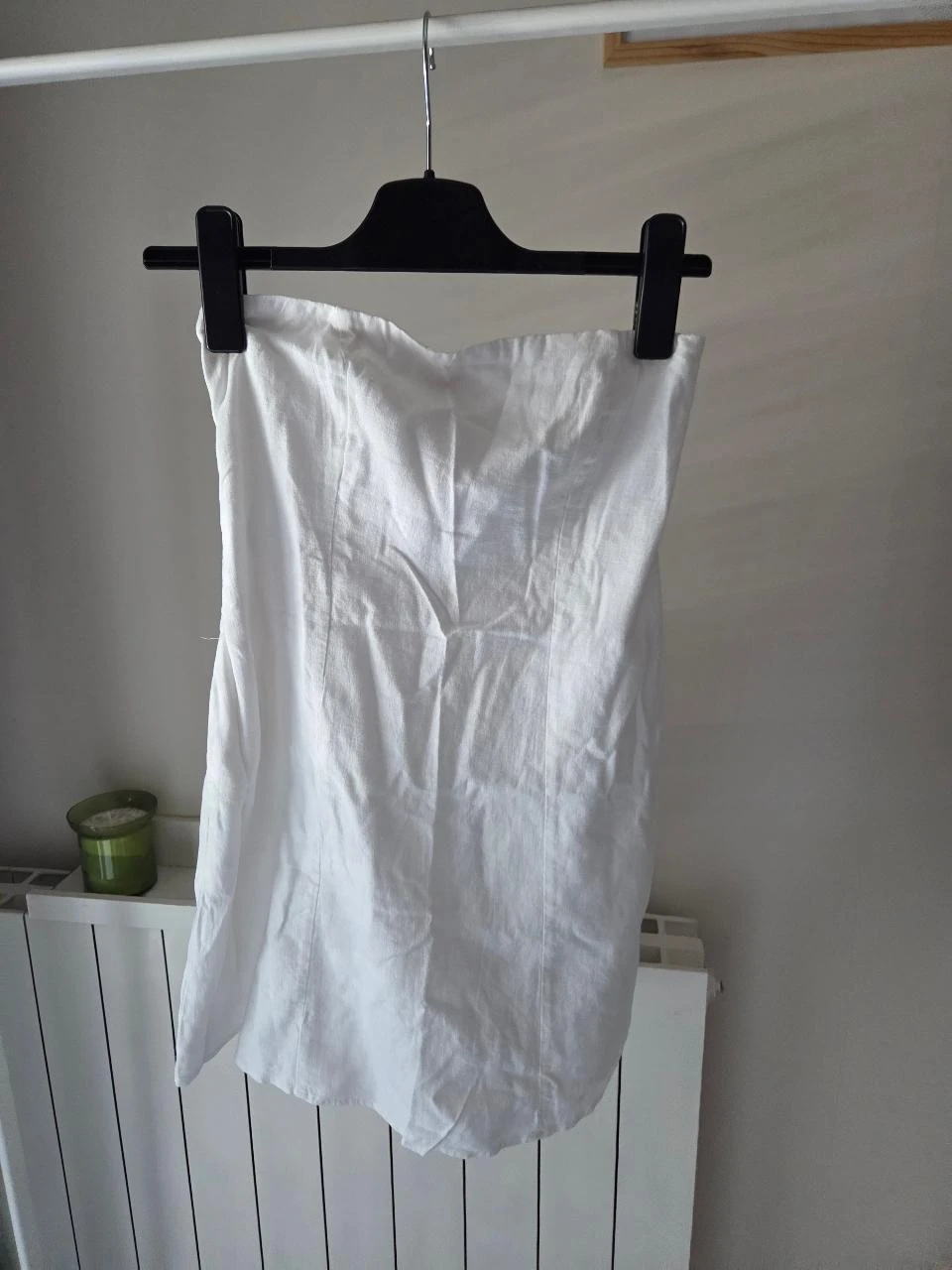 Robe bustier dos nu en mélange lin Hollister blanche Taille XS – photo 3